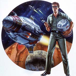 Painting, Space, Space Ships, Space Ship, Glasses, Jupiter, Wrench, Del Rey, Del Rey, Lester, matt_058,   