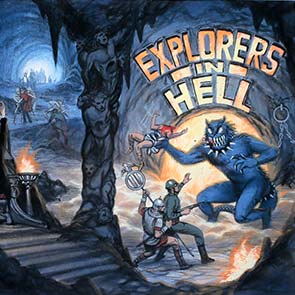 sketch 057, Explorers in Hell, Janet Morris, cave, organ, monster, sk_057