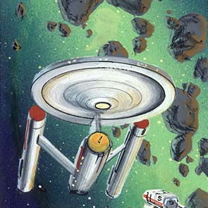 sketch 134, Star Trek, Alan Dean Foster, Enterprise, sk_134, green, asteroid