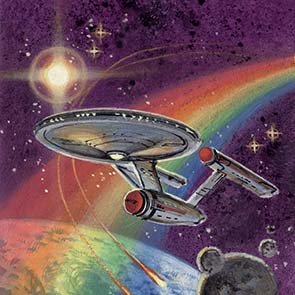 sketch 138, Star Trek, Alan Dean Foster, Enterprise, sk_138, rainbow, planet, moon