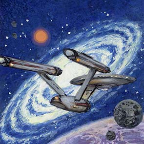 sketch 140, Star Trek, Alan Dean Foster, Enterprise, galaxy, planet, sk_140, nebula, planet, moon