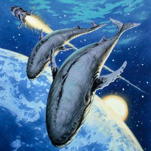 sketch 209, Starship and Haiku, S.P. Somtow, whale, starship, planet, sk_209