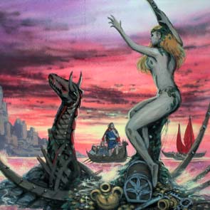 sketch 287, The King of Ys, The Dog and the Wolf, Poul and Karen Anderson, sk_287, boat, mermaid