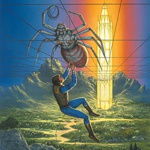 Painting, Science Fiction, Aliens, Spider, Web, Monolith, Robert Vardeman, Vardeman, Robert