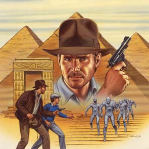 Indiana Jones, Cult, Mummy, Crypt, hat, whip, kid, sidekick, gun pyramids, gun, mummy, steps, hieroglyph, temple, Indiana Jones And The Cult Of The Mummy's Crypt,  Cult Of The Mummy's Crypt