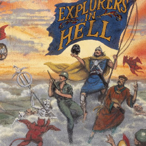 sketch 350, Explorers in Hell, flag, puti, chariot, cloud