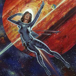Painting, Science Fiction, Space, Space Ships, Space Ship, Planets, Planet, Space Suit, Ring, matt_045, Space Lady   