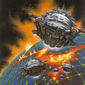 Painting, Space, Space Ships, Space Ship, Planets, Planet, Weapons, Weapon, Grid, Fire, Weber, David, rip, glow, The Armageddon Inheritance, David Weber
