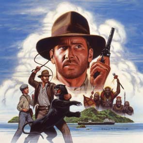 Indiana Jones, Curse, Island, Horror, hat, natives, ship, clouds, gun, panther, growl, child, kid, sidekick, shield, Indiana Jones And The Curse Of Horror Island