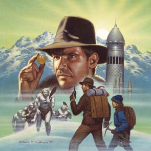 Indiana Jones,  Giant, Silver, Tower, hat, whip, kid, sidekick, coin, albino, pack, pick, gun, cold, mountain, sunrise, sun, Indiana Jones And The Giants The Silver Tower