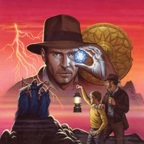 Indiana Jones,  Eye, Fates, Jewel, hat, whip, kid, sidekick, whitch, lantern, jewel, lightning, sweater, hills, rocks, mountains, Indiana Jones And The Eye Of The Fates