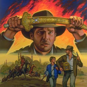 Indiana Jones, Gold, Genghis Khan, hat, whip, kid, sidekick, fire, sword, mosque, horse, sword, chest, gun, shovel, bag, dust, tower, Indiana Jones And The Gold Of Genghis Khan