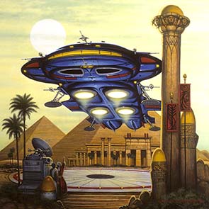 Painting, Space Ships, Space Ship, Pyramid, Pillar, Palm, Trees, Operation Isis , Price,