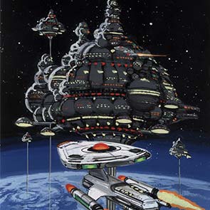 sketch 011, The Best of the Best of Trek, sketch, Enterprise, space station, Trek
