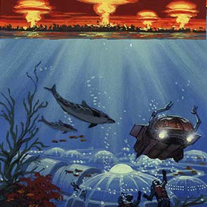 sketch 163, Arc Liberty, Will Bradley, explosion, dolphin, undersea, nuclear, sketch